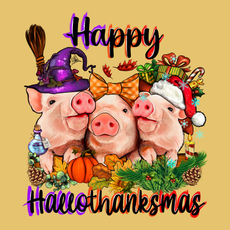 Happy Hallothanksmas Pigs Premium Sweatshirt by NancyCooperArtShop | Teevron