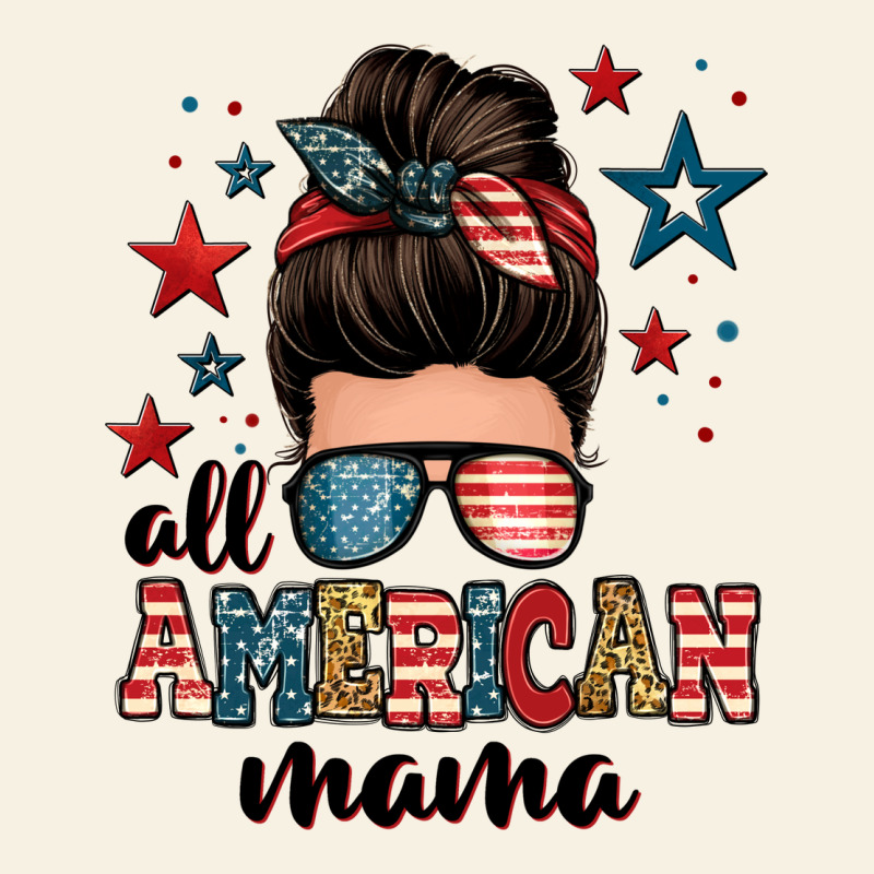 All American Mama Messy Bun Vintage Tee by Zillion Design Studio | Teevron