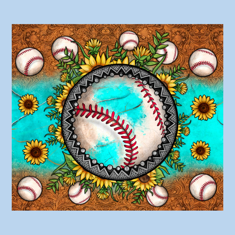 Baseball Turquoise Sunflower Classic Tee by JahusDesignShop | Teevron
