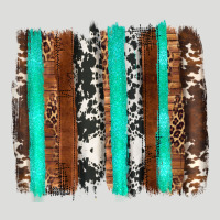 Western Cowhide Wood And Turquoise Glitter Brushstrokes Zipper Hoodie | Teevron