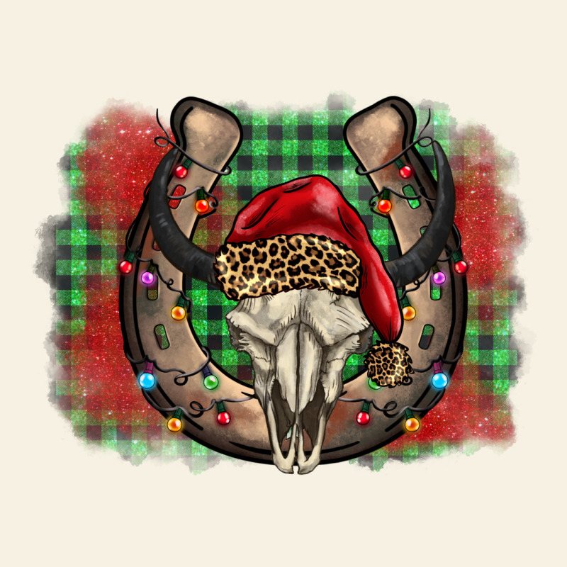 Christmas Horseshoe Bull Skull Vintage Tee by BarkalooDesign | Teevron