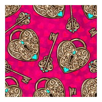 valentines day lock and key seamless pattern | Teevron