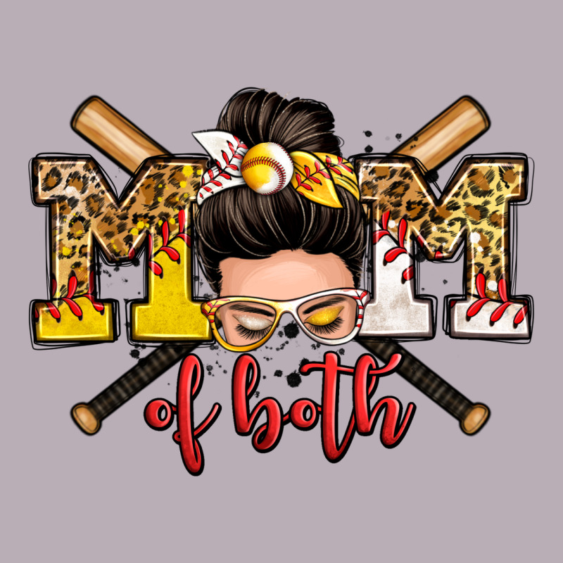 Mom Of Both Baseball And Softball Messy Bun Vintage Tee by Zillion Design Studio | Teevron