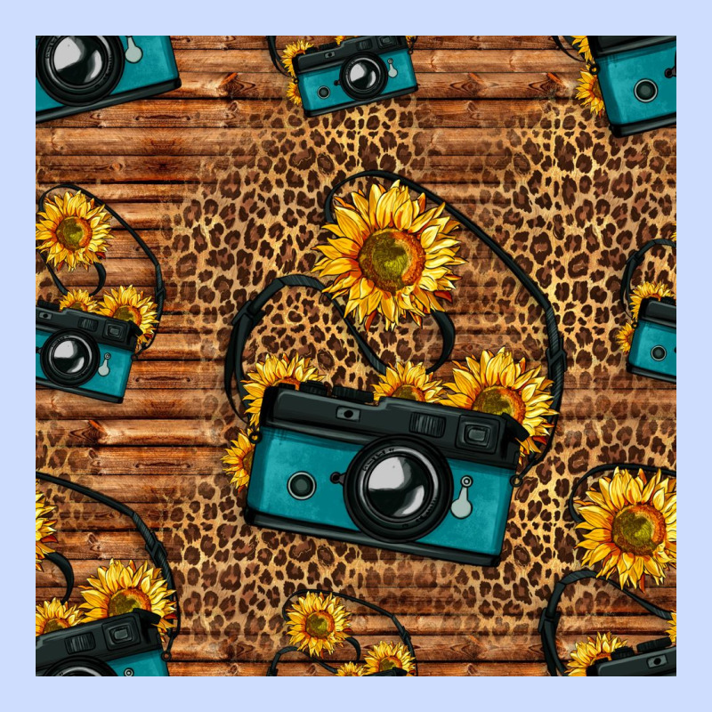 Western Sunflowers Camera Seamless Pattern Urban Heavy Tee by HRA Design Shop | Teevron