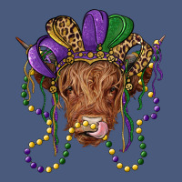 Highland Cow With Mardi Gras Hat Vintage Hoodie | Teevron