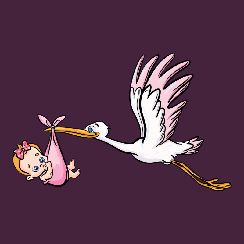 Stork With Baby Girl Premium Tee by BarkalooDesign | Teevron