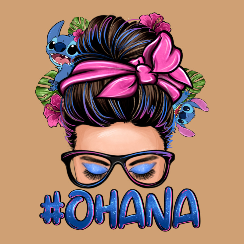 Ohana Stitch Messy Bun Vintage Tee by Zillion Design Studio | Teevron