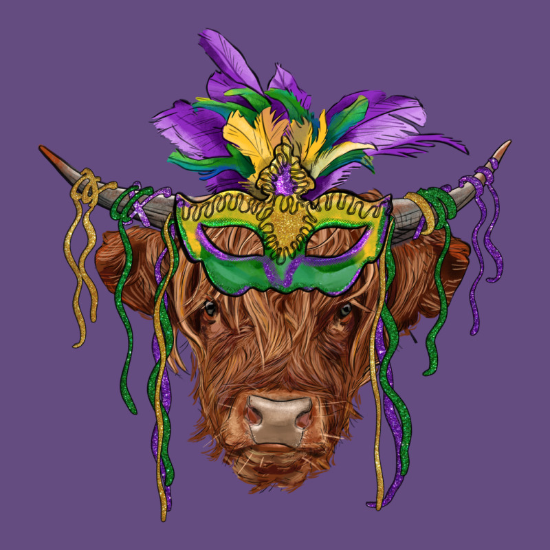 Mardi Gras Mask Highland Cow Vintage Hoodie by RanaPortraitStore | Teevron