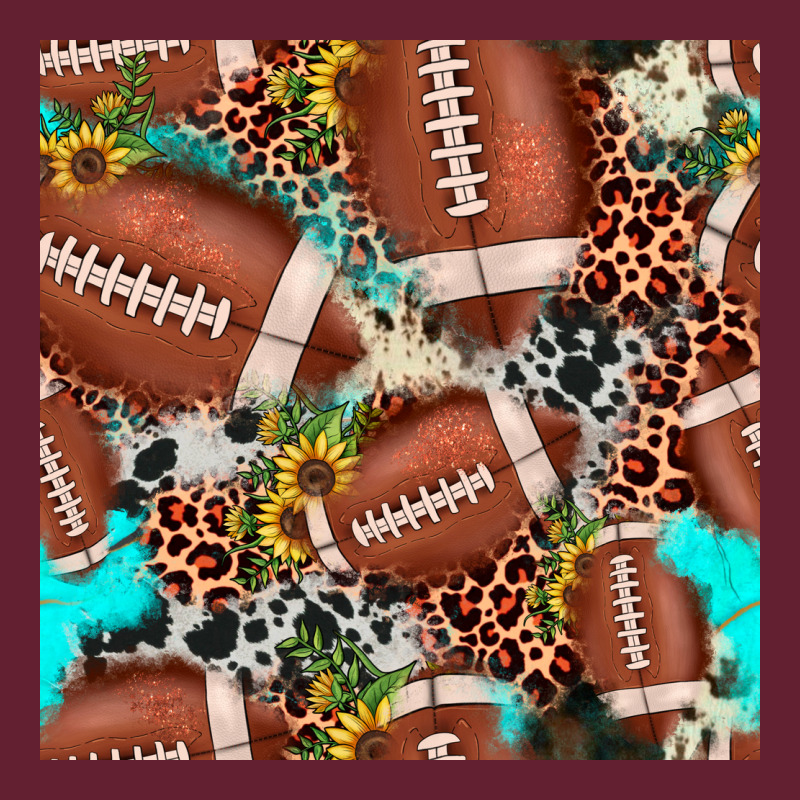 Football Leopard Turquoise Cowhide Sunflower Seamless Pattern Classic Tee by JahusDesignShop | Teevron