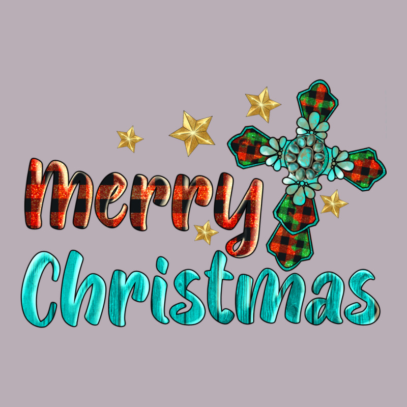 Merry Christmas Turquoise Gemstones Cross Vintage Tee by BarkalooDesign | Teevron