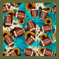 Football Turquoise Cowhide Sunflower Seamless Pattern Classic Tee | Teevron