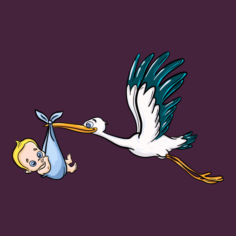 Stork With Baby Boy Premium Tee by BarkalooDesign | Teevron