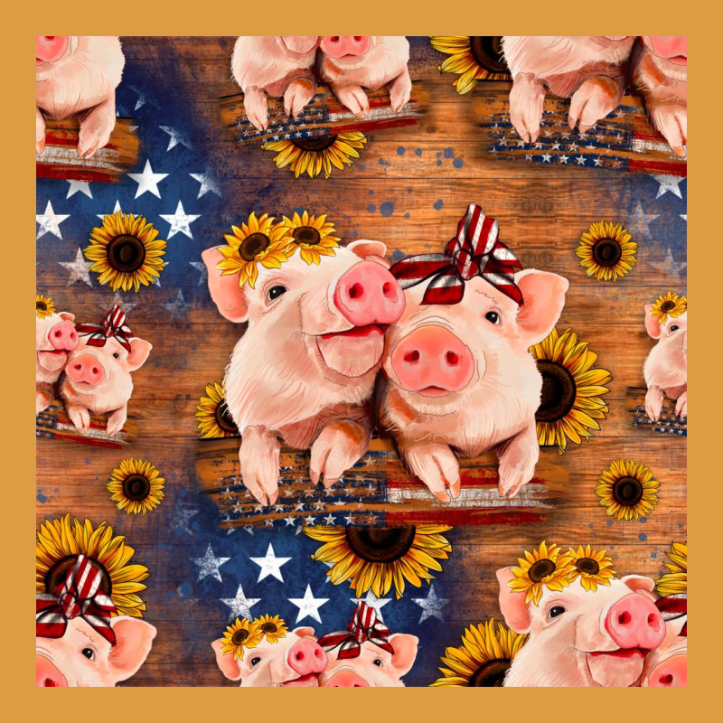 American Pigs Seamless Pattern Urban Heavy Tee by HRA Design Shop | Teevron