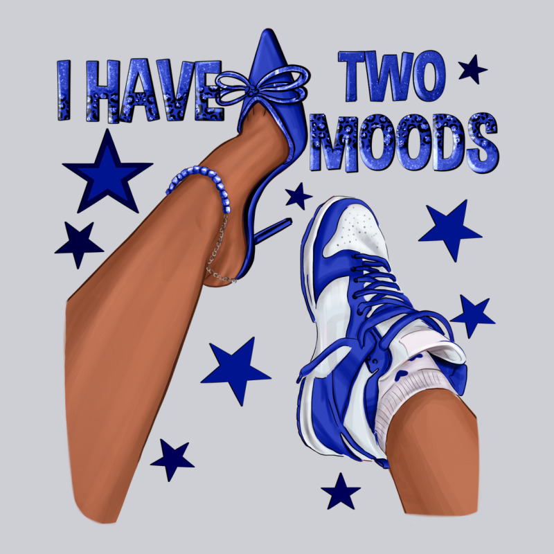 I Have Two Moods Royal Blue Sneakers Afro Girl Heavyweight Sweatshirt by texasbilliewilder | Teevron
