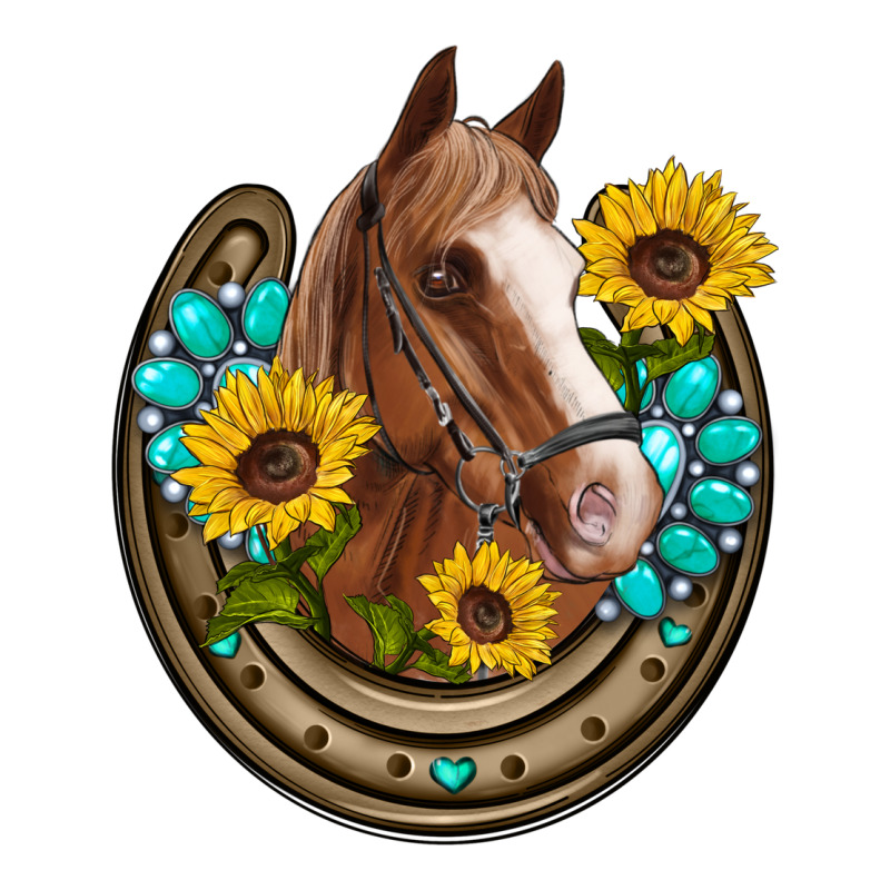 Western Horseshoe Horse Sunflowers Gemstone Zipper Hoodie by Artiststas | Teevron