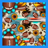 Football Cowhide Sunflower Seamless Pattern Classic Tee | Teevron