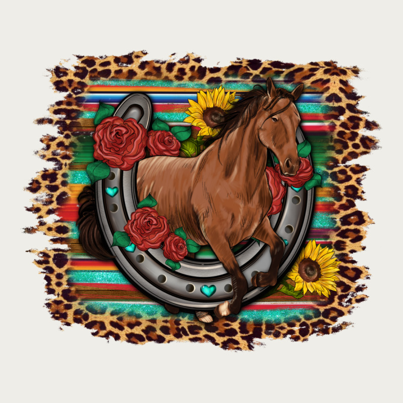 Western Horse Horseshoe Roses Sunflowers Serape Leopard Zipper Hoodie by Artiststas | Teevron