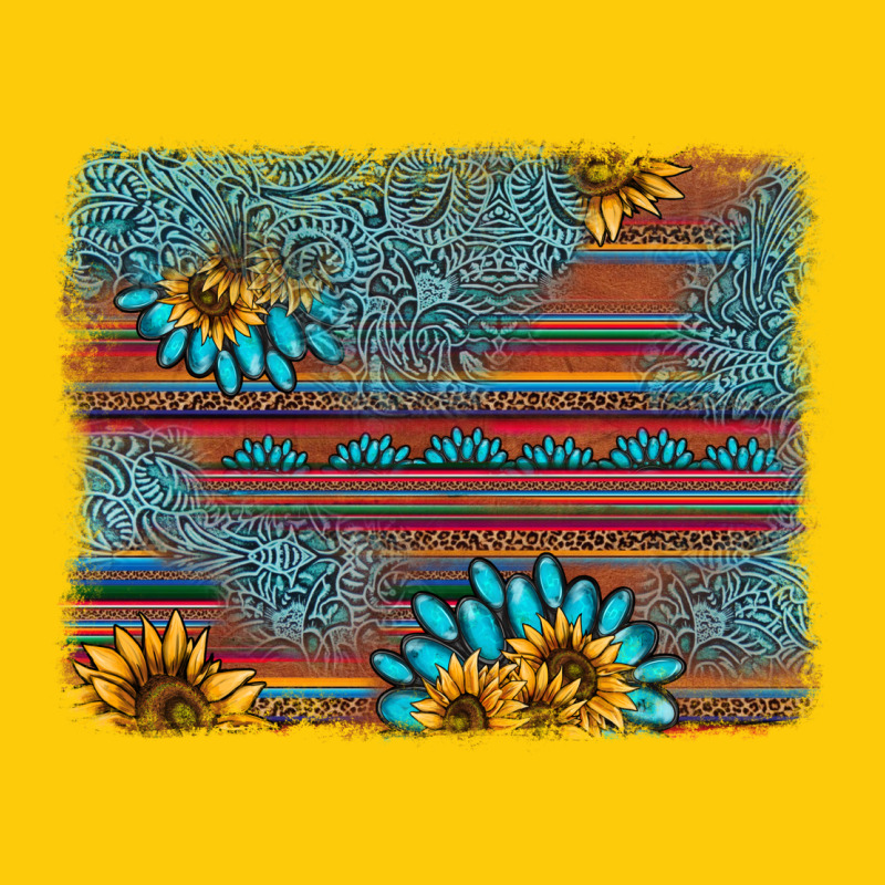 Sunflower Gemstone Serape Background Premium Hoodie by AdoDesignShop | Teevron