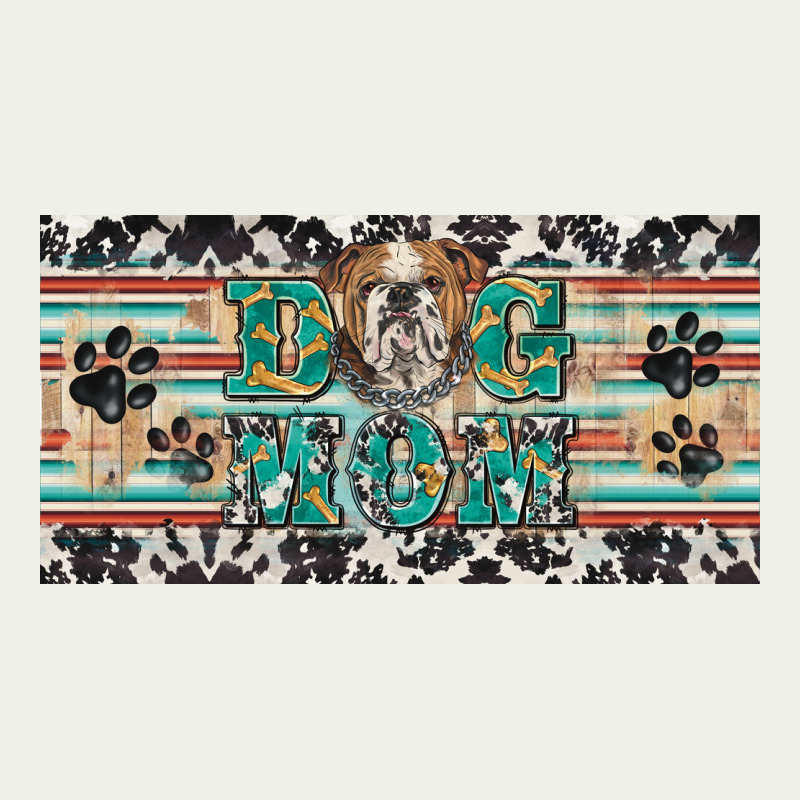 Dog Mom English Bulldog License Plate Template Urban Heavy Tee by BarkalooDesign | Teevron