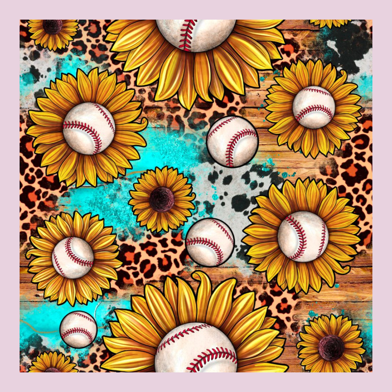 Baseball Leopard Turquoise Sunflower Seamless Pattern Classic Tee by JahusDesignShop | Teevron