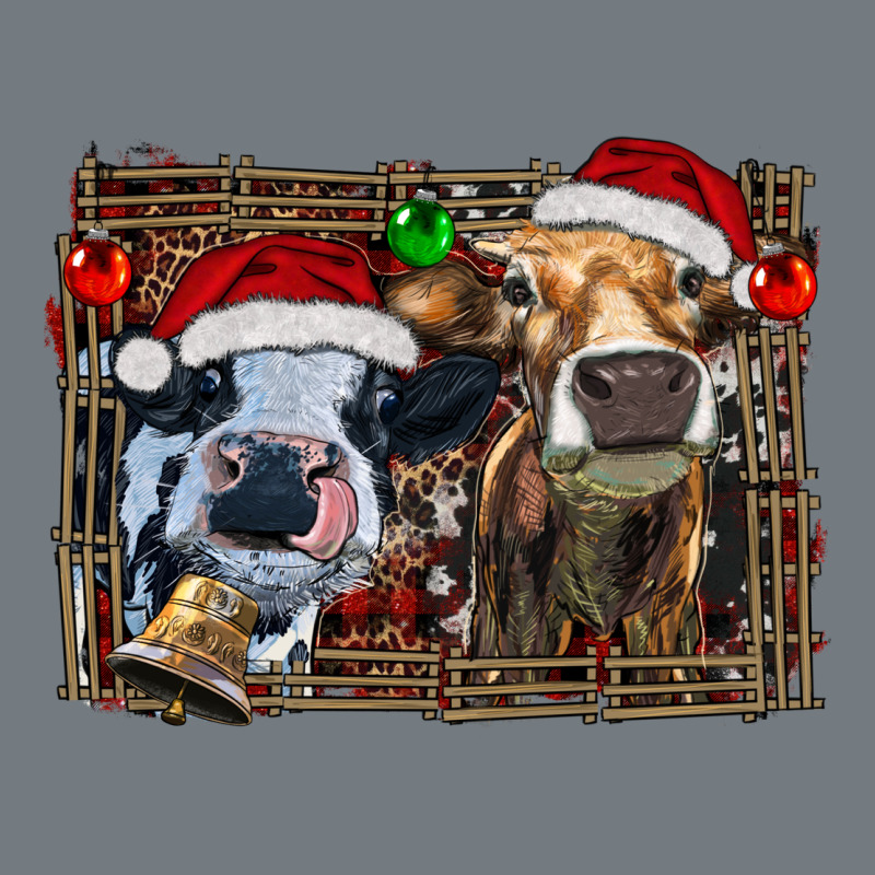 Christmas Heifers With Leopard And Cowhide Background Heavyweight Sweatshirt by RanaPortraitStore | Teevron