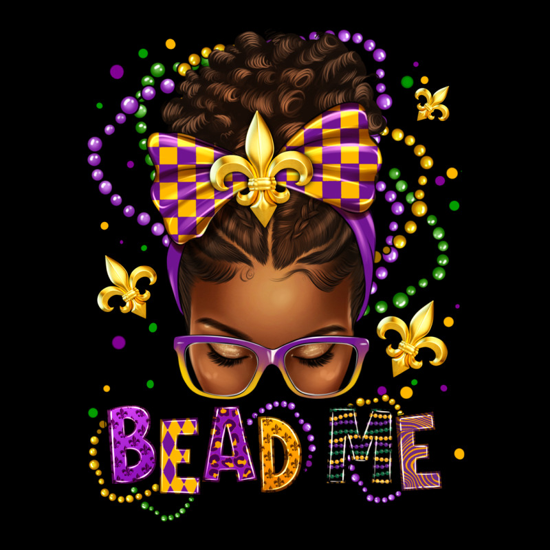 Bead Me Mardi Gras Afro Messy Bun Heavyweight Sweatshirt by texasbilliewilder | Teevron