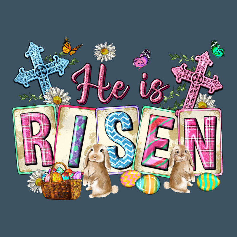 He Is Risen Easter With Flowers Urban Heavy Tee by Neo Western | Teevron