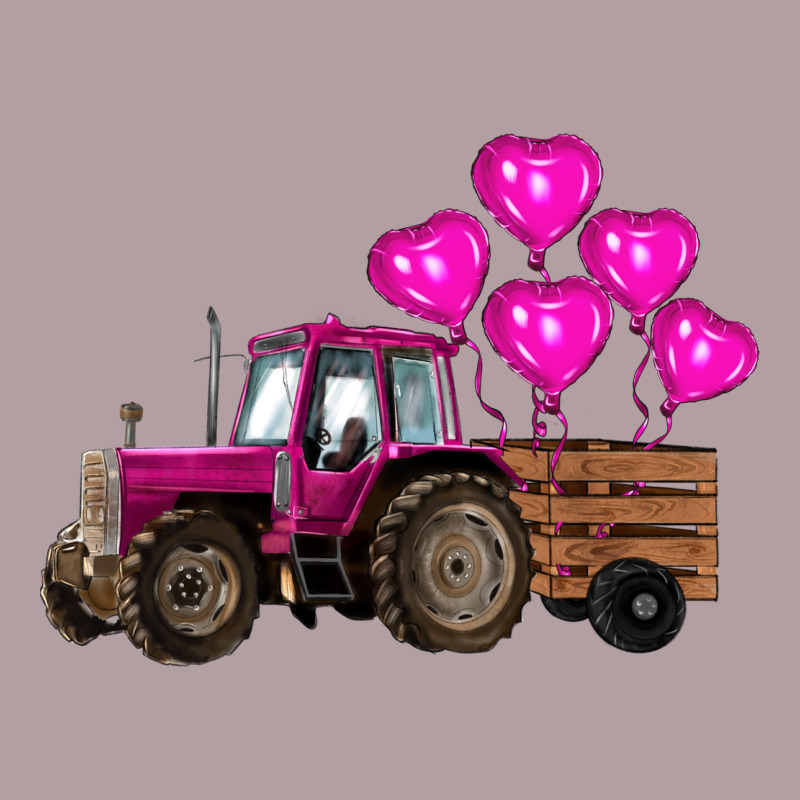 Valentine's Day Pink Tractor With Pin Heart Balloons Vintage Hoodie by RanaPortraitStore | Teevron