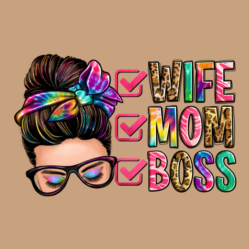Wife Mom Boss Messy Bun Vintage Tee by Zillion Design Studio | Teevron