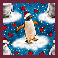Christmas Penguin And Heart Seamless Pattern Long Sleeve Tee | Teevron