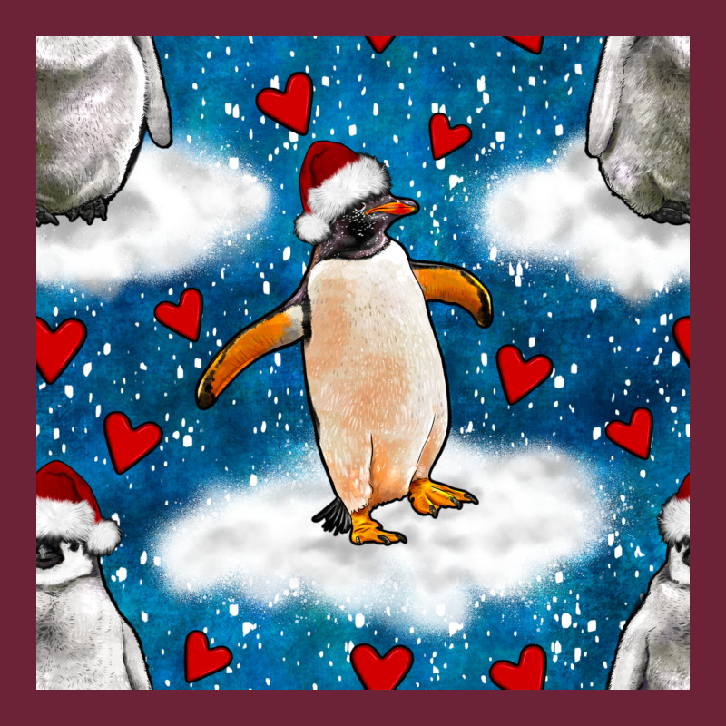 Christmas Penguin And Heart Seamless Pattern Long Sleeve Tee by BundleAndBundleShop | Teevron
