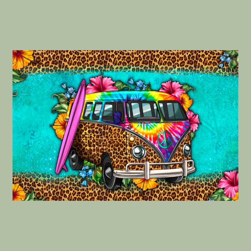 Hippie Van Floral Skinny Metal Can Holder Urban Heavy Tee by HRA Design Shop | Teevron
