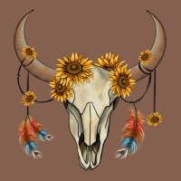 Bull Skull Sunflowers And Feathers Zipper Hoodie | Teevron