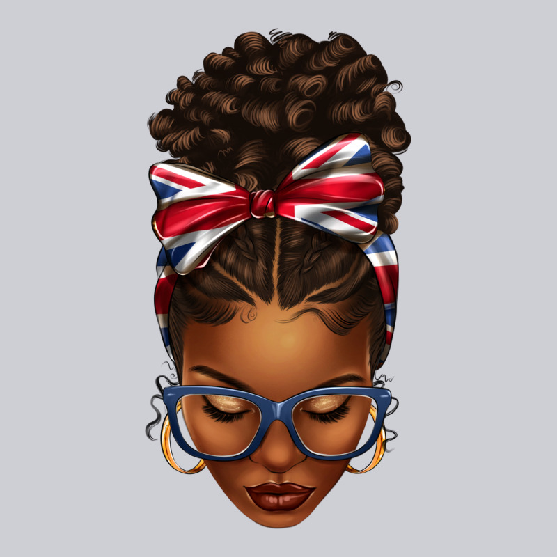 Union Jack Flag Afro Messy Bun Heavyweight Sweatshirt by texasbilliewilder | Teevron