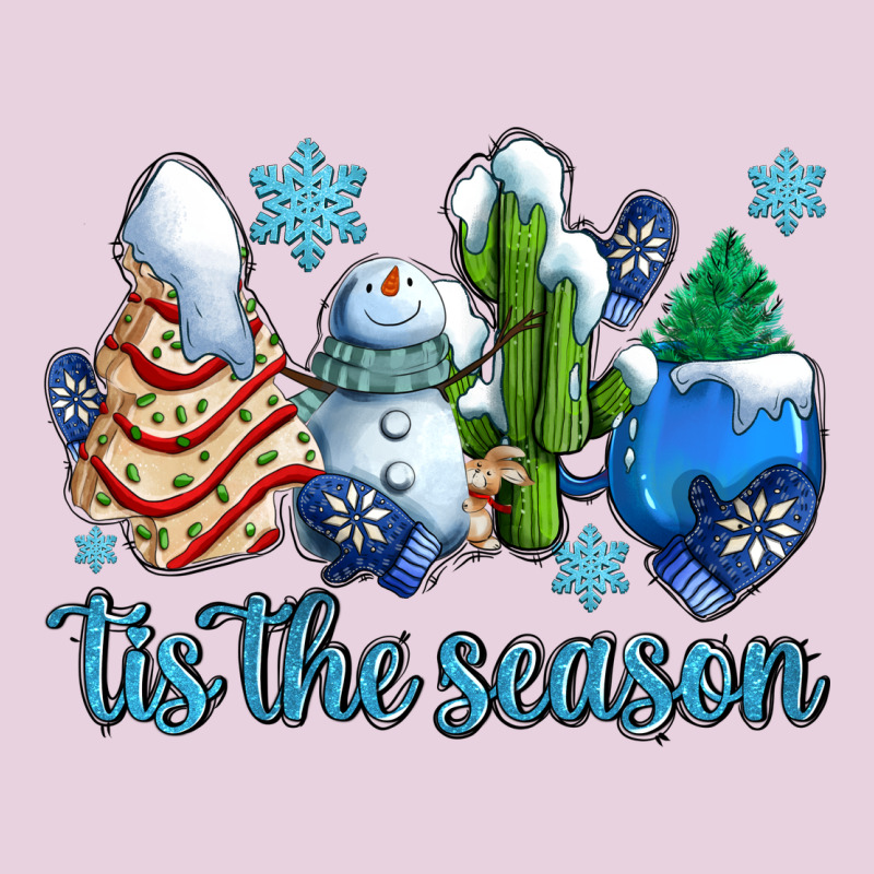 Tis The Season Christmas Tree  Cake Winter And Snowman Ladies Tee by AdoDesignShop | Teevron