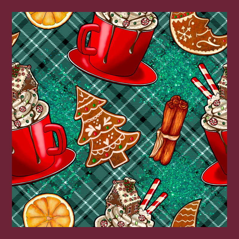 Christmas Hot Chocolate And Cookie Seamless Pattern Long Sleeve Tee by BundleAndBundleShop | Teevron