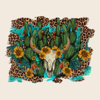 Leopard Bull Skull Cactus Sunflowers Zipper Hoodie | Teevron