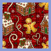Christmas Gingerbread Cookie House Seamless Pattern Long Sleeve Tee | Teevron