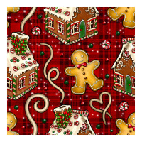 christmas gingerbread cookie house seamless pattern | Teevron