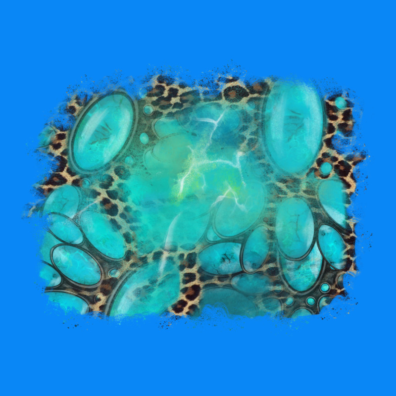 Turquoise Leopard Background Zipper Hoodie by AdoDesignShop | Teevron