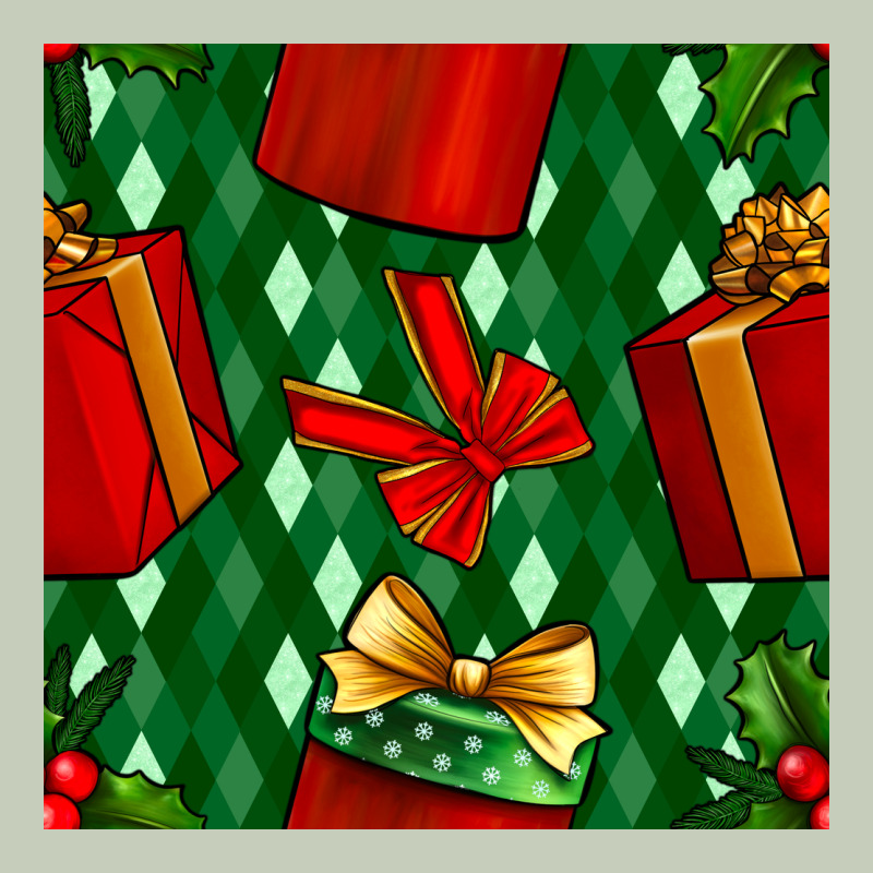 Christmas Surprise Gift Box Seamless Pattern Long Sleeve Tee by BundleAndBundleShop | Teevron