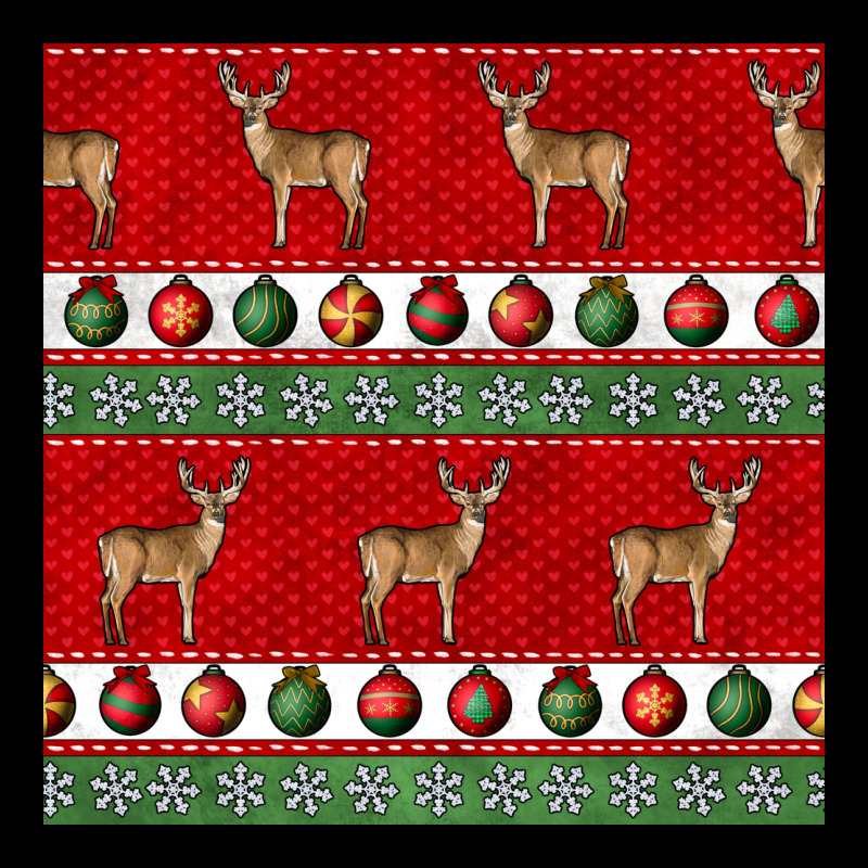Christmas Deer And Ornaments Seamless Pattern Long Sleeve Tee by BundleAndBundleShop | Teevron
