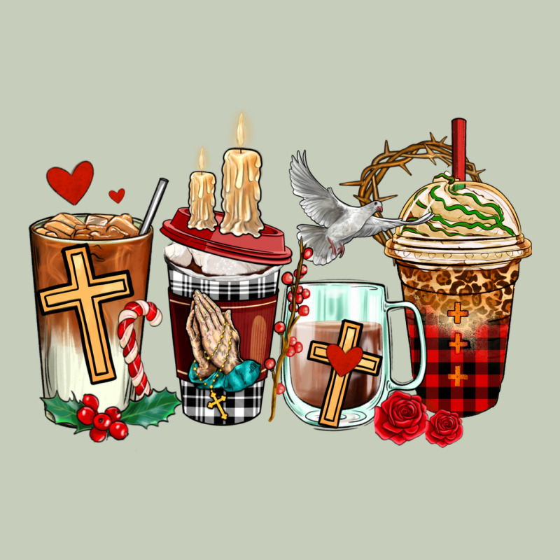 Religious Coffee Cups Long Sleeve Tee by AdoDesignShop | Teevron