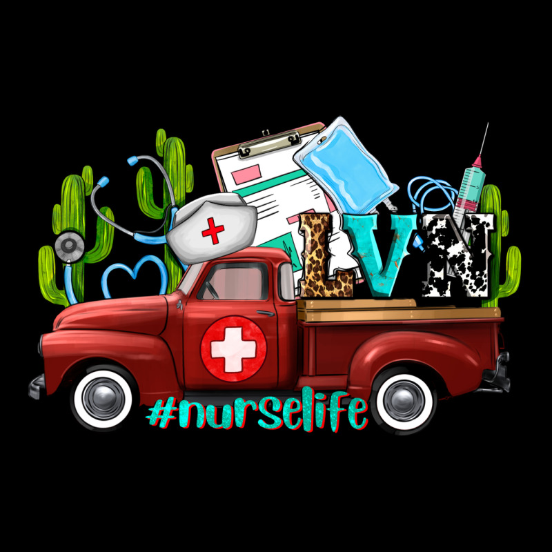 Lvn Nurse Truck With Cactus And Sunflowers Ladies Tee by AdoDesignShop | Teevron