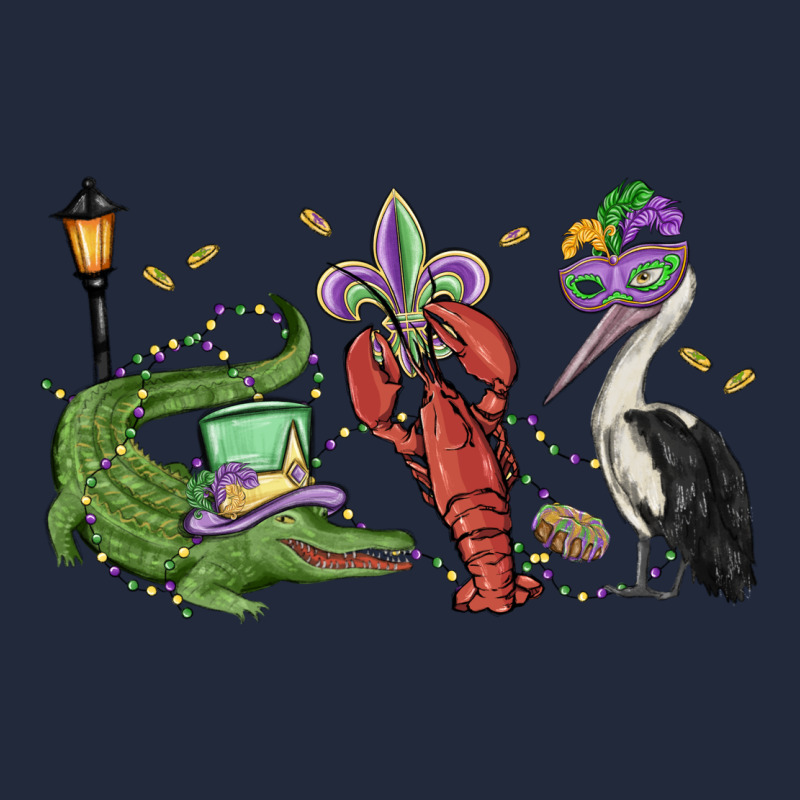 Mardi Gras Alligator Crawfish Pelican Premium Sweatshirt by MaliasSmallBusiness | Teevron