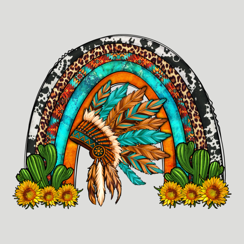 Indian Headdress Cactus And Sunflowers Rainbow Zipper Hoodie by Artiststas | Teevron