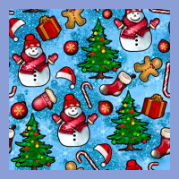 Christmas Trees And Snow Seamless Pattern Long Sleeve Tee | Teevron