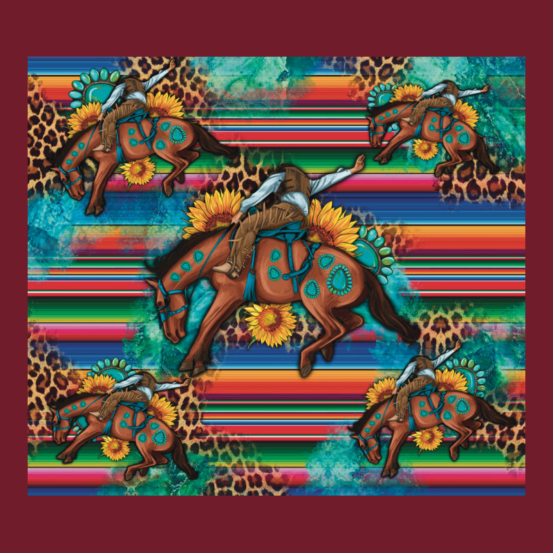 Bucking Bronco Serape Turquoise Zipper Hoodie by Artiststas | Teevron