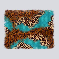 Turquoise Glitter Leopard Background Zipper Hoodie | Teevron