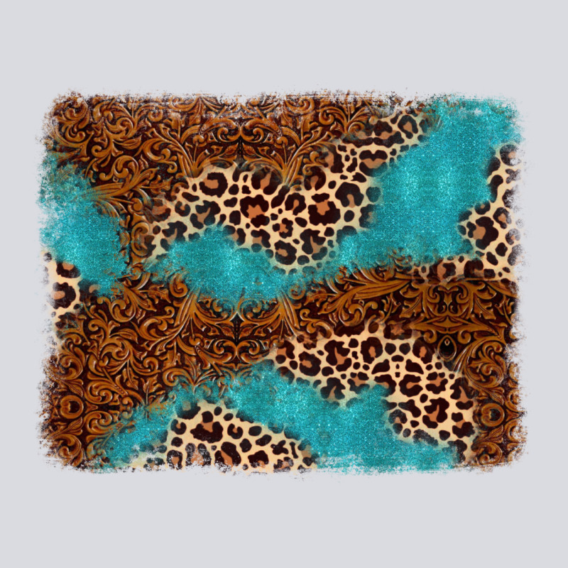 Turquoise Glitter Leopard Background Zipper Hoodie by AdoDesignShop | Teevron